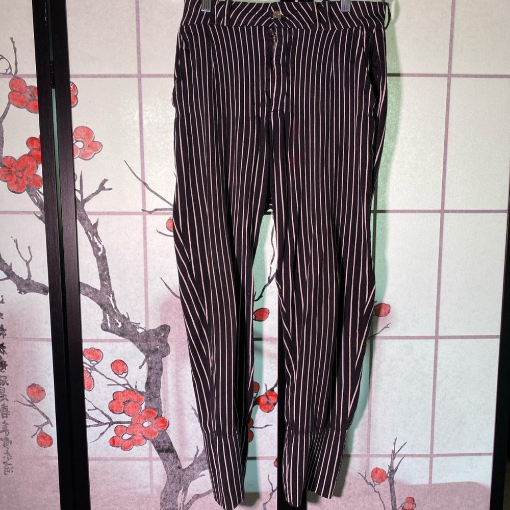 Kruger Clothing High Waist Pinstripe Trousers